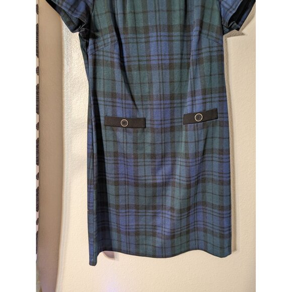 Connected Apparel Classic Plaid A-Line Dress Academia Office Career - Picture 3 of 7